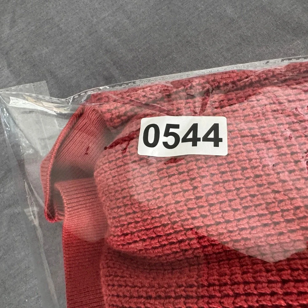 Lucky Brand Sweater Men XXL‎ Red Waffle Knit Collared Long Sleeve Casual Work